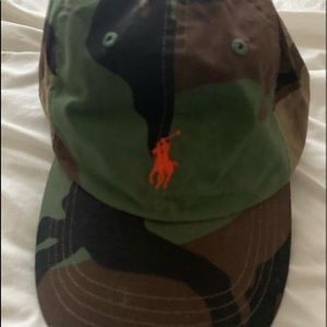 Camo polo hat.